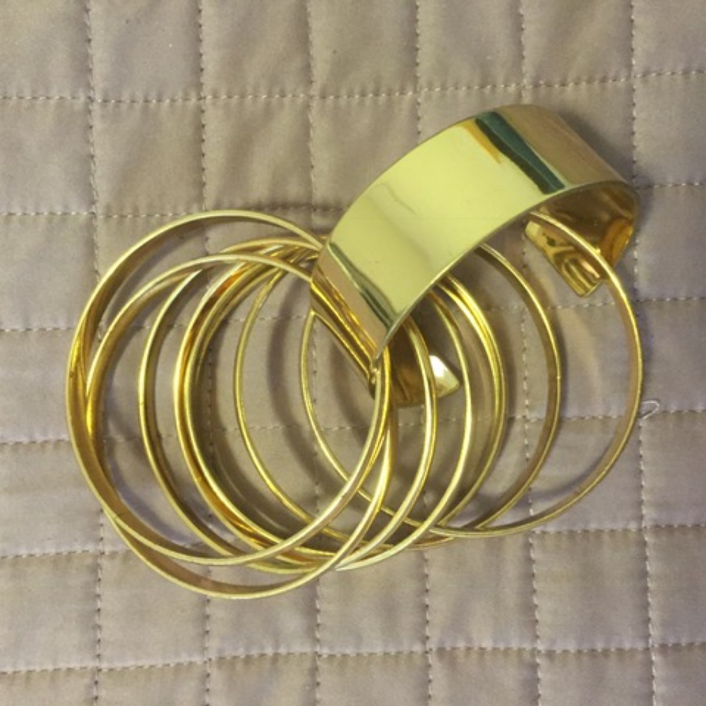 Gold Colored Bangle Bracelets
